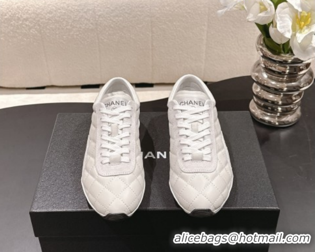 Low Cost Chanel Calfskin Leather Sneakers G47014 White 2026