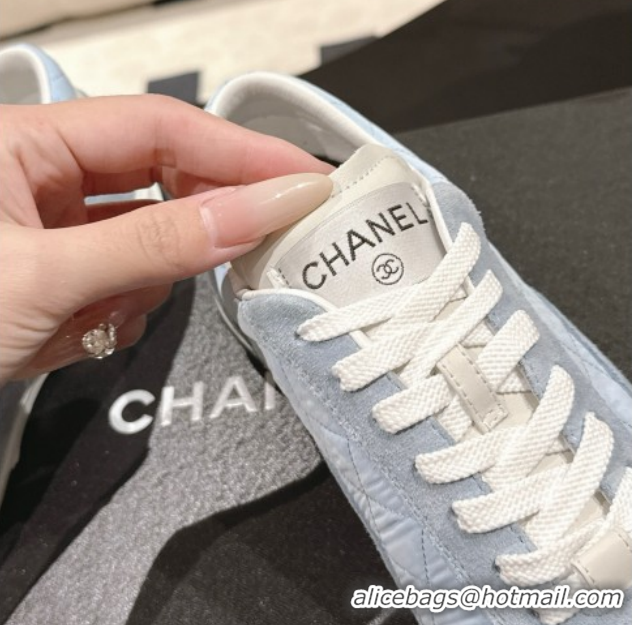 Durable Chanel Calfskin Leather Sneakers G47014 Blue 2026