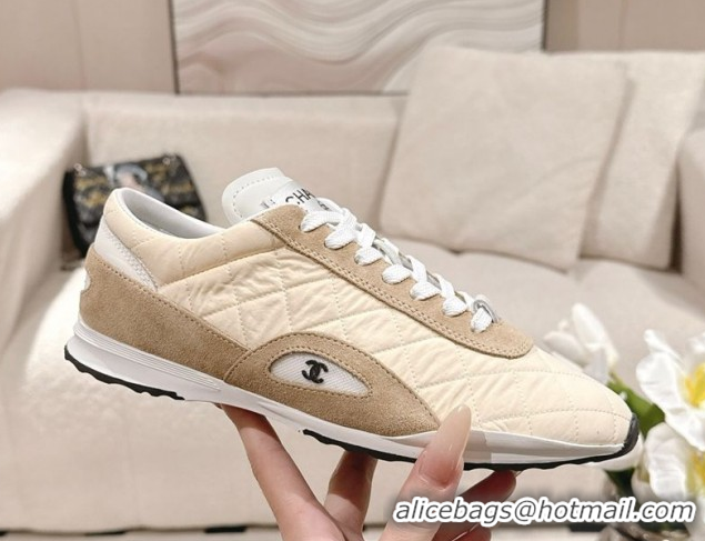 Good Product Chanel Calfskin Leather Sneakers G47014 Beige 2026