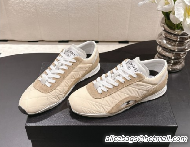 Good Product Chanel Calfskin Leather Sneakers G47014 Beige 2026