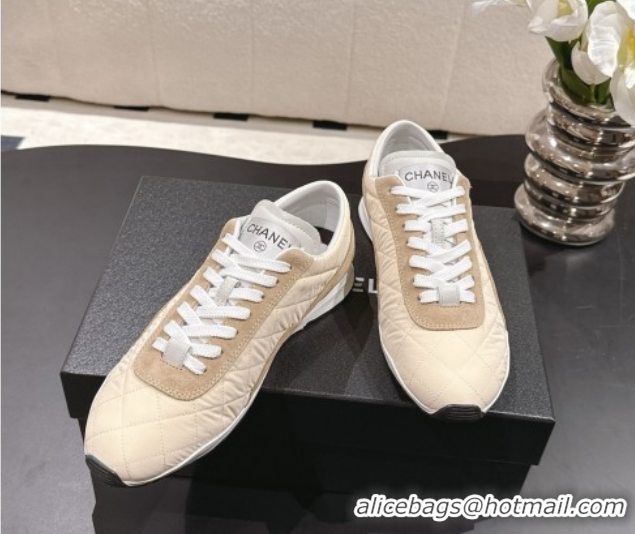 Good Product Chanel Calfskin Leather Sneakers G47014 Beige 2026