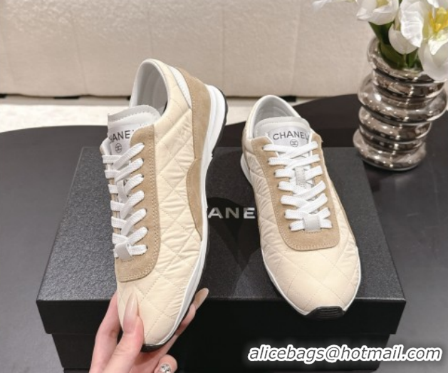 Good Product Chanel Calfskin Leather Sneakers G47014 Beige 2026