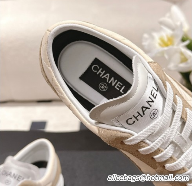 Good Product Chanel Calfskin Leather Sneakers G47014 Beige 2026