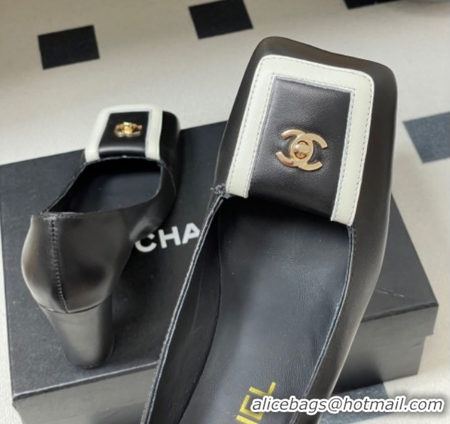 Generous Chanel Lambskin Leather Pumps 9cm with Foldover CH122303 Black 2026