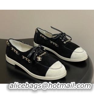 Best Product Chanel Suede Laced-up Loafers G47005 Black 2026