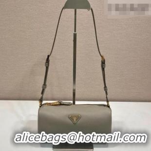 Buy Discount Prada Leather pouch bag 1BC239 Grey 2026