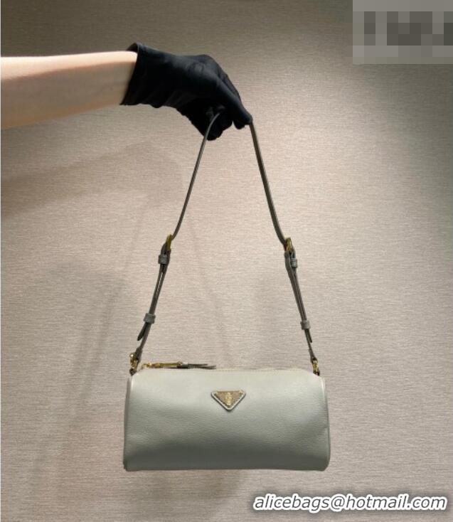Buy Discount Prada Leather pouch bag 1BC239 Grey 2026