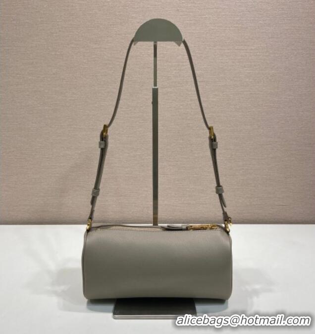 Buy Discount Prada Leather pouch bag 1BC239 Grey 2026