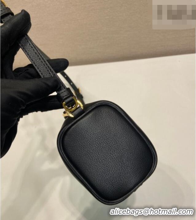 Top Quality Prada Leather pouch bag 1BC239 Black 2026