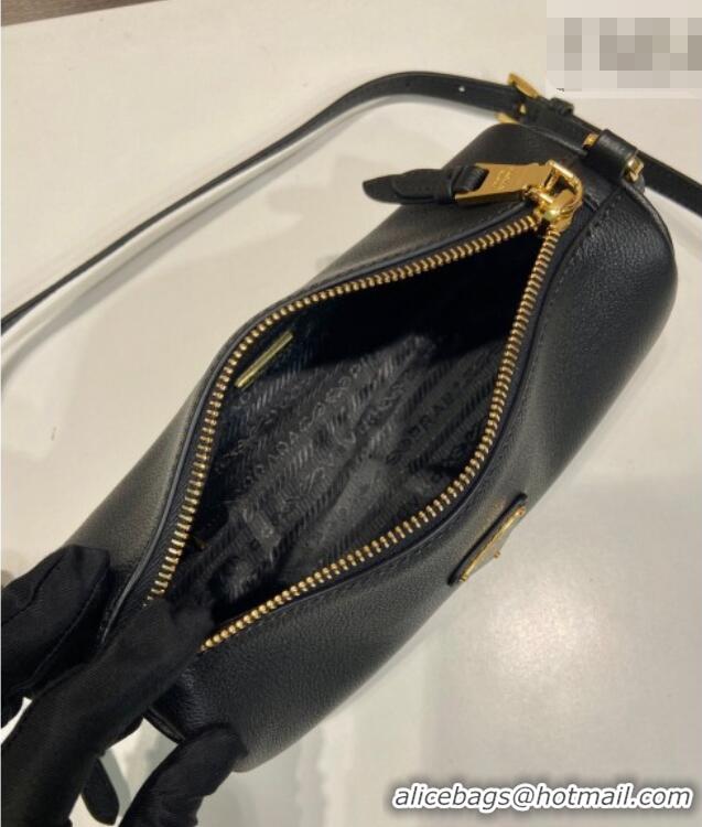 Top Quality Prada Leather pouch bag 1BC239 Black 2026