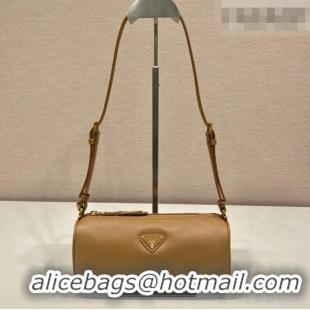 Cheapest Prada Leather pouch bag 1BC239 Light Brown 2026