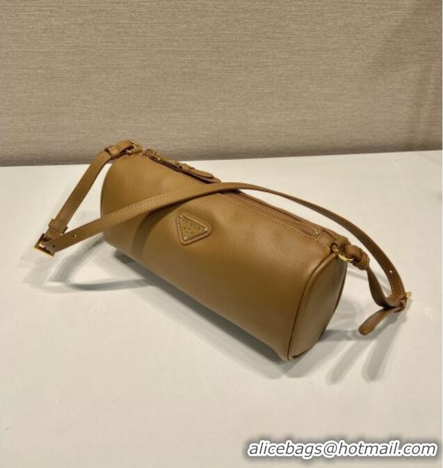 Cheapest Prada Leather pouch bag 1BC239 Light Brown 2026