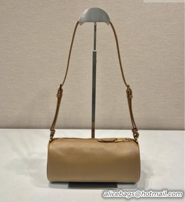 Cheapest Prada Leather pouch bag 1BC239 Light Brown 2026