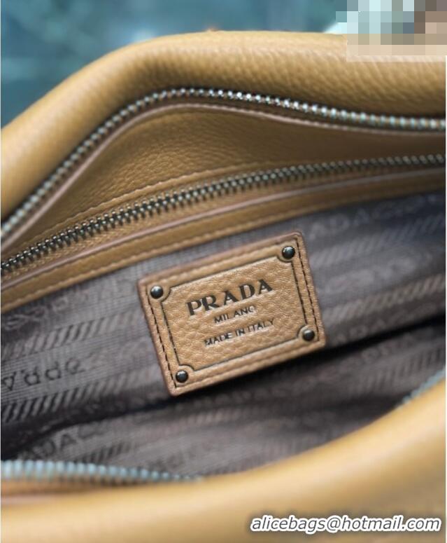 Luxury Cheap Prada Large leather tote bag 1BG604 Brown 2026