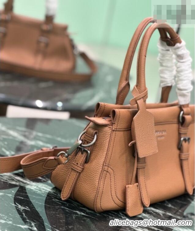 Luxury Cheap Prada Large leather tote bag 1BG604 Brown 2026