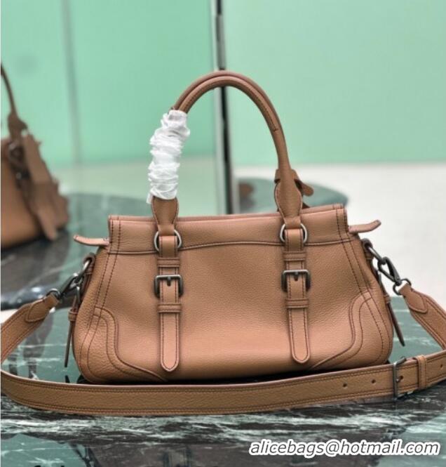 Luxury Cheap Prada Large leather tote bag 1BG604 Brown 2026