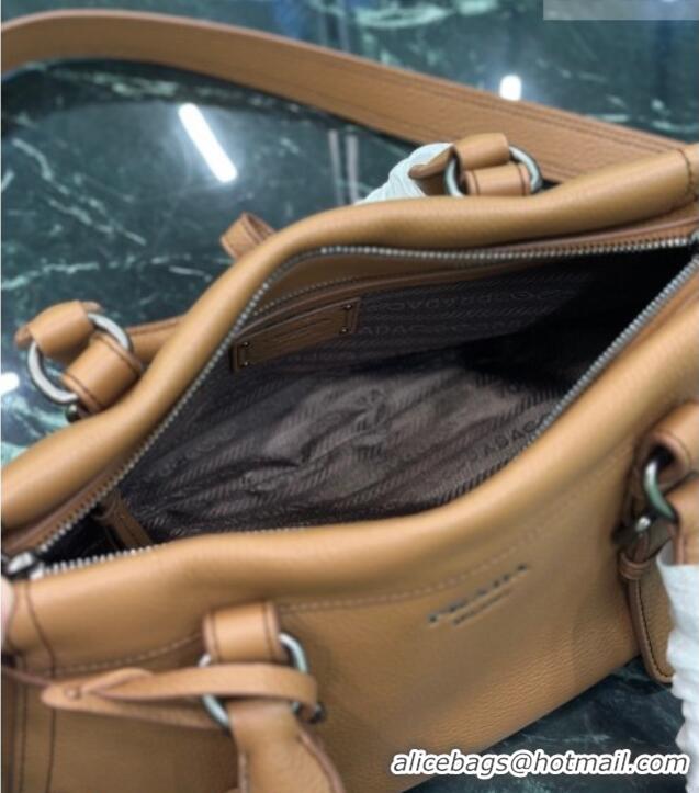 Luxury Cheap Prada Large leather tote bag 1BG604 Brown 2026