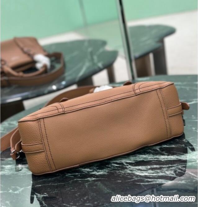 Luxury Cheap Prada Large leather tote bag 1BG604 Brown 2026