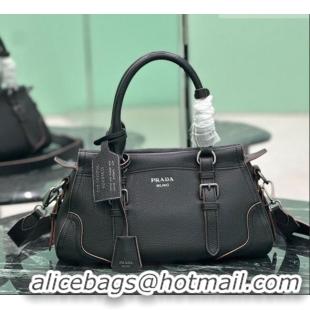 Buy Discount Prada Large leather tote bag 1BG604 Black 2026