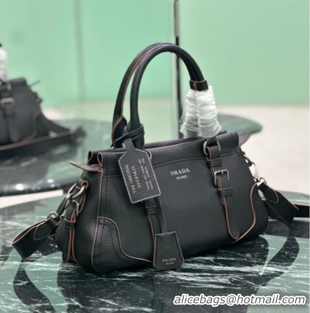 Buy Discount Prada Large leather tote bag 1BG604 Black 2026