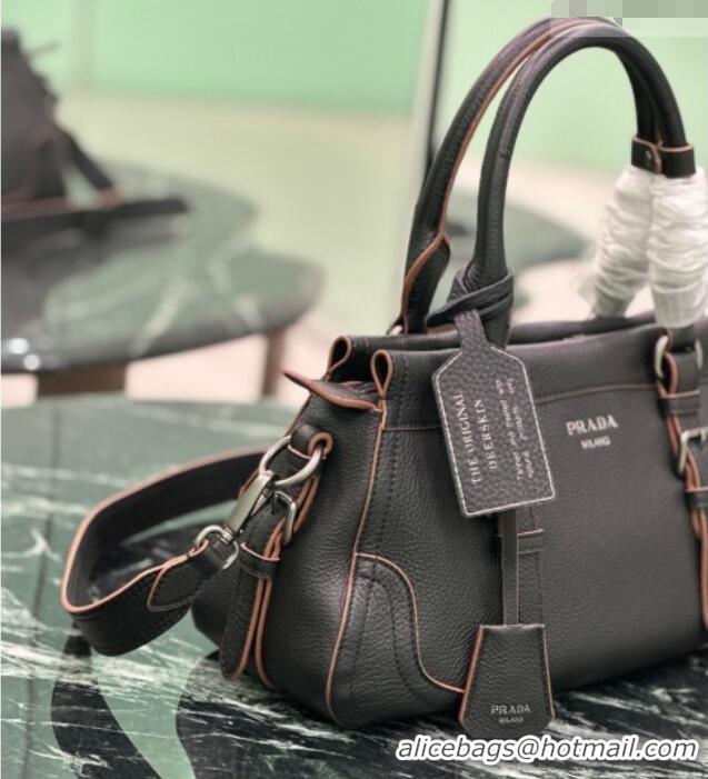 Buy Discount Prada Large leather tote bag 1BG604 Black 2026