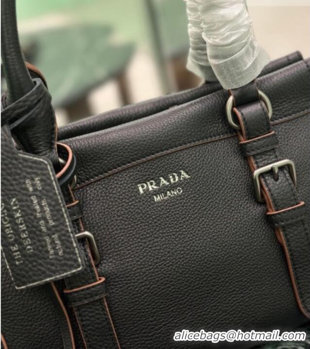 Buy Discount Prada Large leather tote bag 1BG604 Black 2026