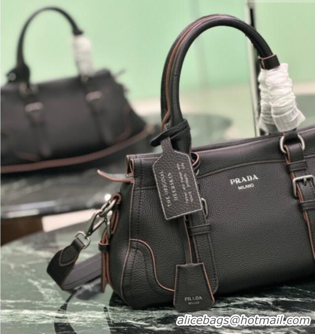 Buy Discount Prada Large leather tote bag 1BG604 Black 2026