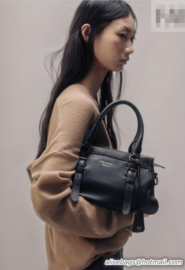 Buy Discount Prada Large leather tote bag 1BG604 Black 2026