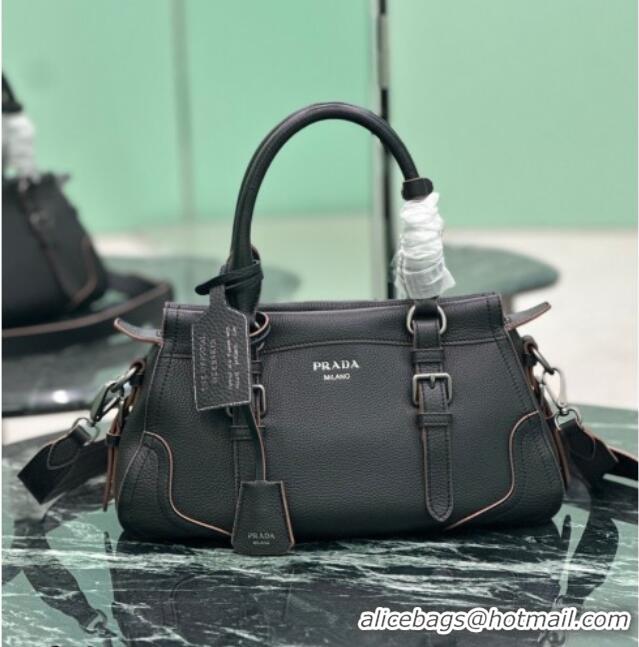 Buy Discount Prada Large leather tote bag 1BG604 Black 2026