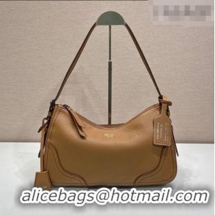 Big Discount Prada Aimee large leather shoulder bag 1BC280 Brown 2026