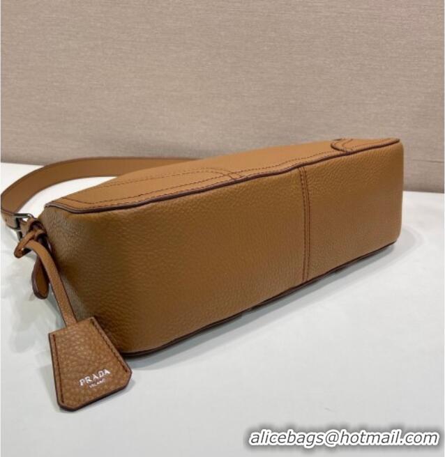 Big Discount Prada Aimee large leather shoulder bag 1BC280 Brown 2026