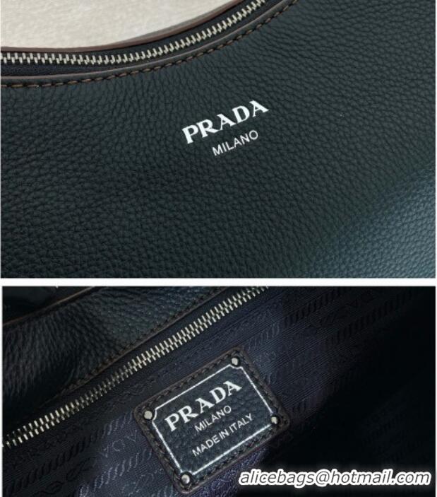 Top Quality Prada Aimee large leather shoulder bag 1BC280 Black 2026