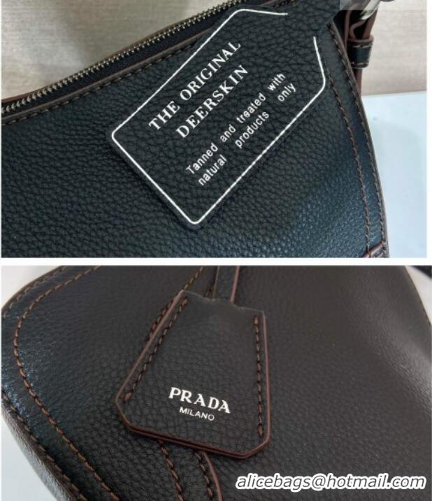 Top Quality Prada Aimee large leather shoulder bag 1BC280 Black 2026