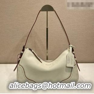 Best Quality Prada Aimee large leather shoulder bag 1BC280 White 2026