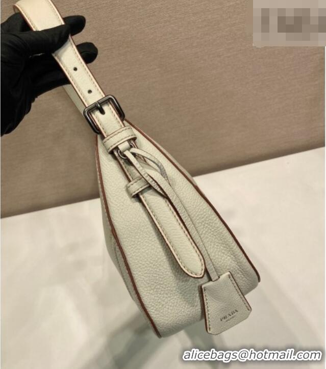 Best Quality Prada Aimee large leather shoulder bag 1BC280 White 2026