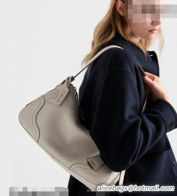 Best Quality Prada Aimee large leather shoulder bag 1BC280 White 2026