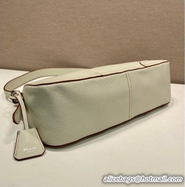 Best Quality Prada Aimee large leather shoulder bag 1BC280 White 2026