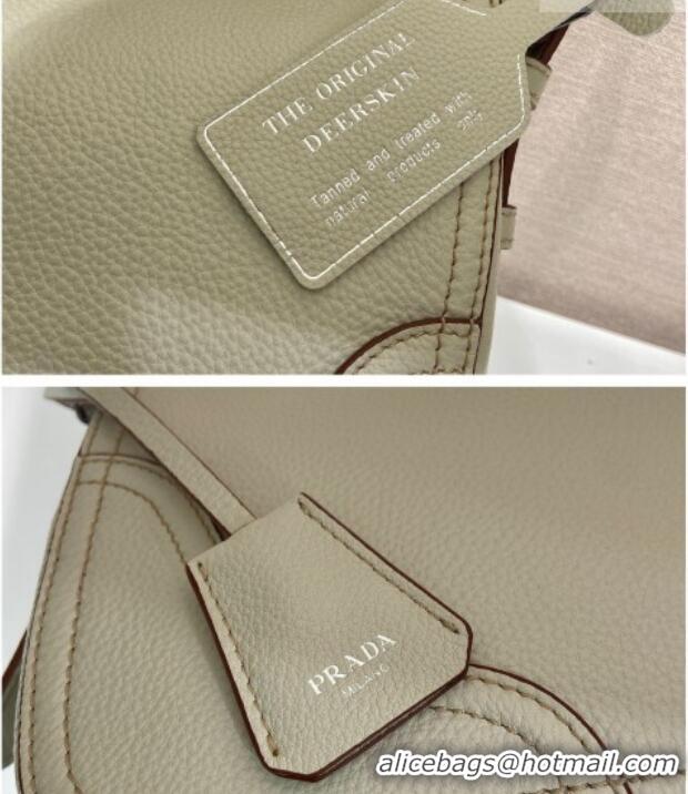 Best Quality Prada Aimee large leather shoulder bag 1BC280 White 2026