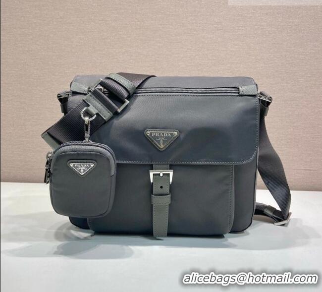 Famous Brand Prada Re-Nylon shoulder bag 1BD994 Grey 2026