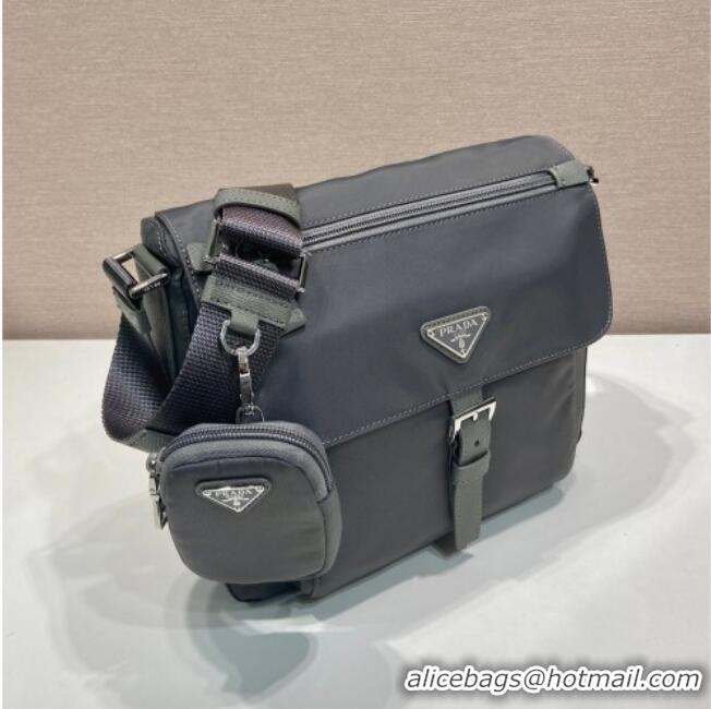 Famous Brand Prada Re-Nylon shoulder bag 1BD994 Grey 2026