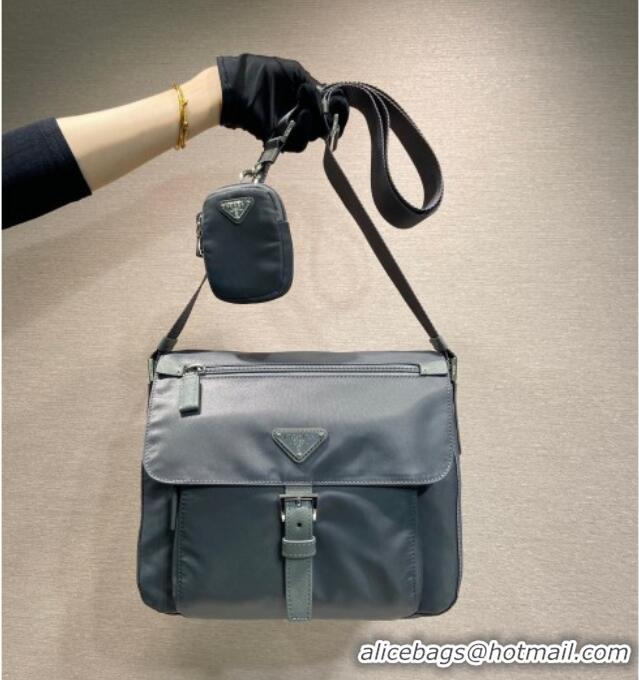 Famous Brand Prada Re-Nylon shoulder bag 1BD994 Grey 2026