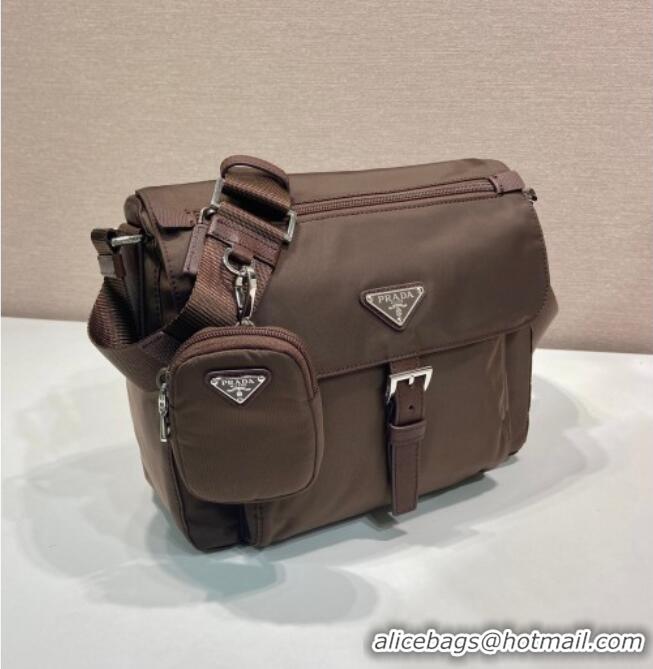 Top Grade Prada Re-Nylon shoulder bag 1BD994 Sienna Brown 2026