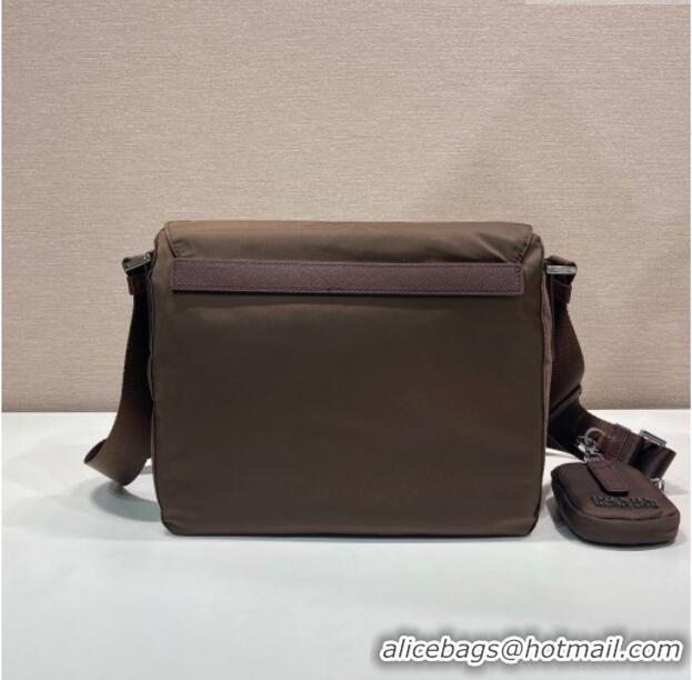 Top Grade Prada Re-Nylon shoulder bag 1BD994 Sienna Brown 2026