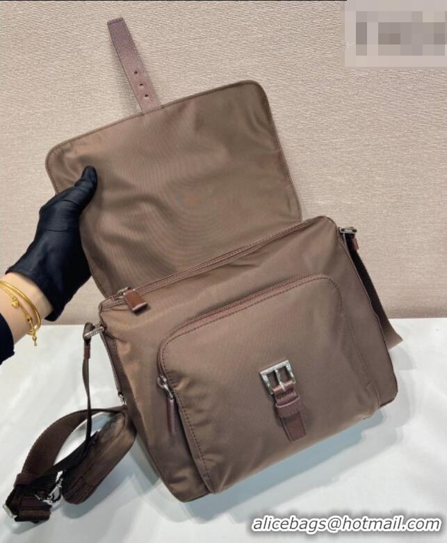 Top Grade Prada Re-Nylon shoulder bag 1BD994 Sienna Brown 2026