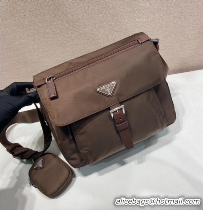 Top Grade Prada Re-Nylon shoulder bag 1BD994 Sienna Brown 2026