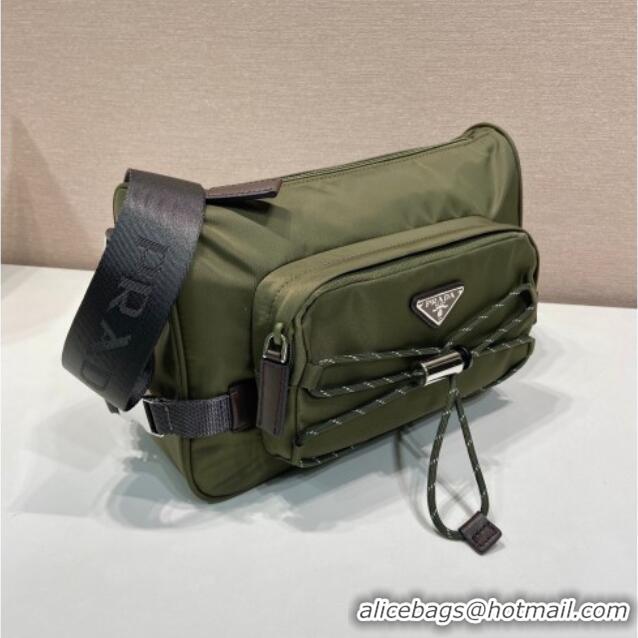 Best Price Prada Mens Speedrock Re-Nylon and leather shoulder bag 2VH192 Green 2026