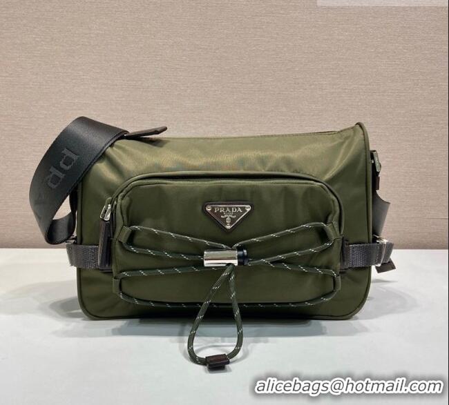 Best Price Prada Mens Speedrock Re-Nylon and leather shoulder bag 2VH192 Green 2026