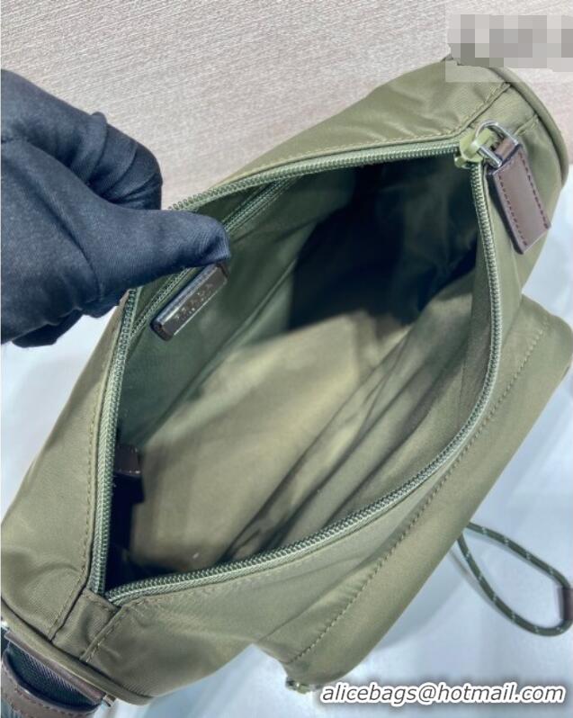 Best Price Prada Mens Speedrock Re-Nylon and leather shoulder bag 2VH192 Green 2026