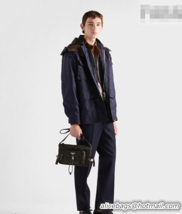 Best Price Prada Mens Speedrock Re-Nylon and leather shoulder bag 2VH192 Green 2026