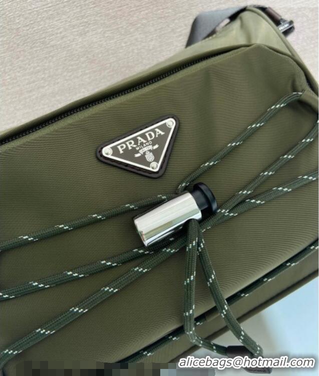 Best Price Prada Mens Speedrock Re-Nylon and leather shoulder bag 2VH192 Green 2026